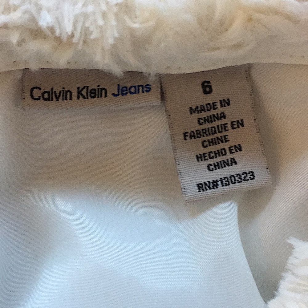 CALVIN KLEIN Fluffy Soft Coat cream Lined Sz 6 - Picture 13 of 13